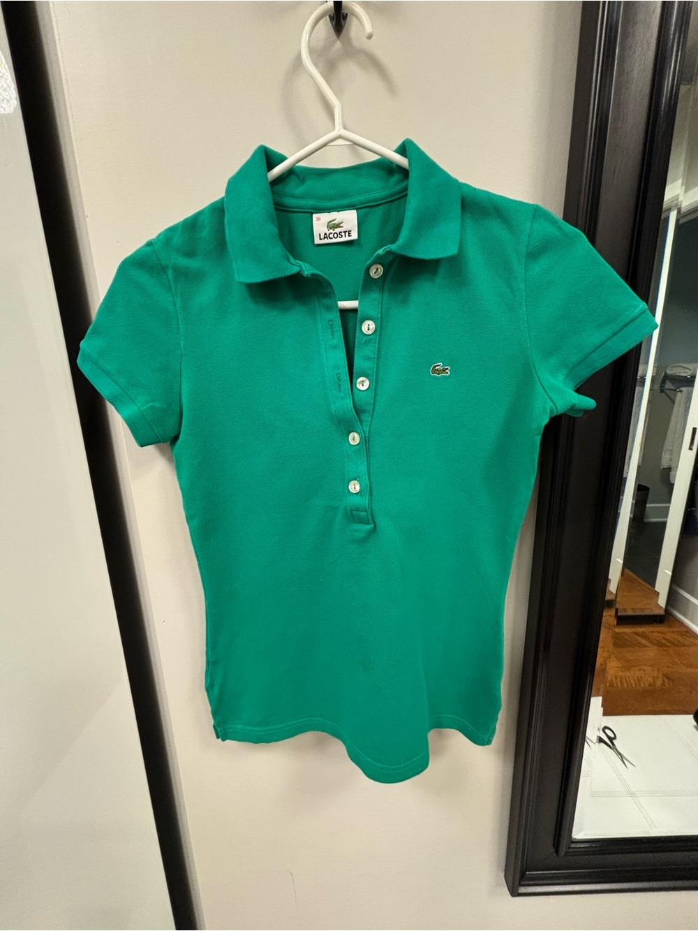 Lacoste Women's Teal Green Short Sleeve Polo